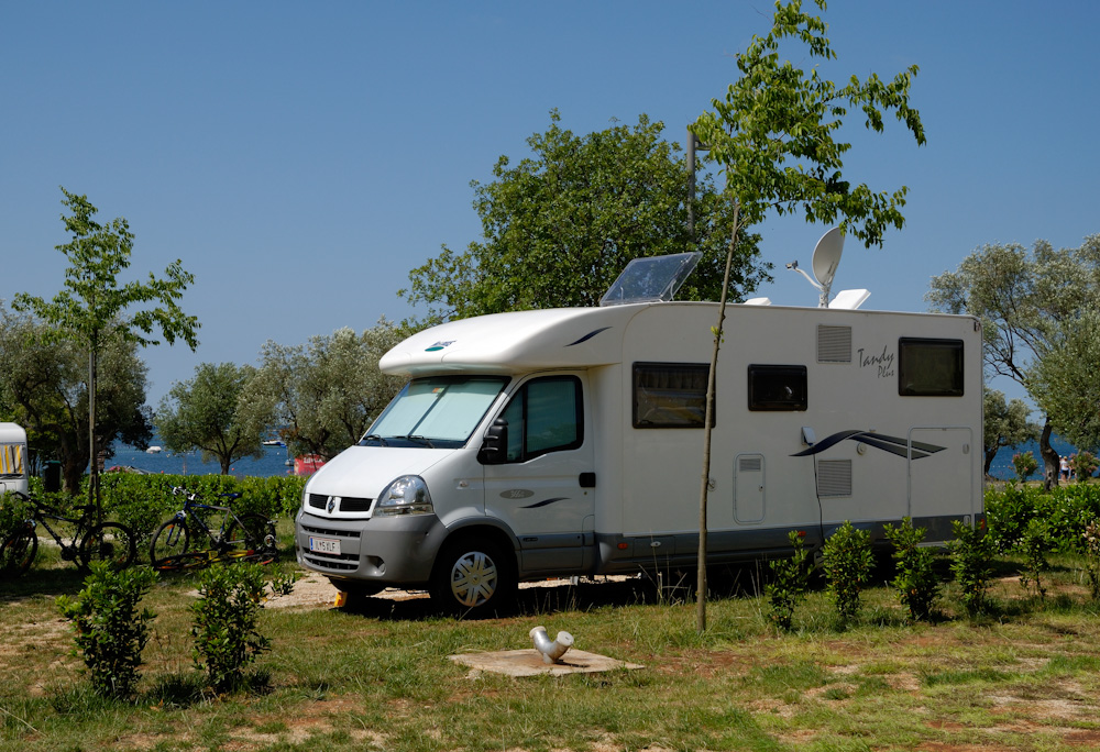 Unser WoMo auf der Superior-Parzelle 889, also quasi "Zimmer mit Meerblick" ;-)