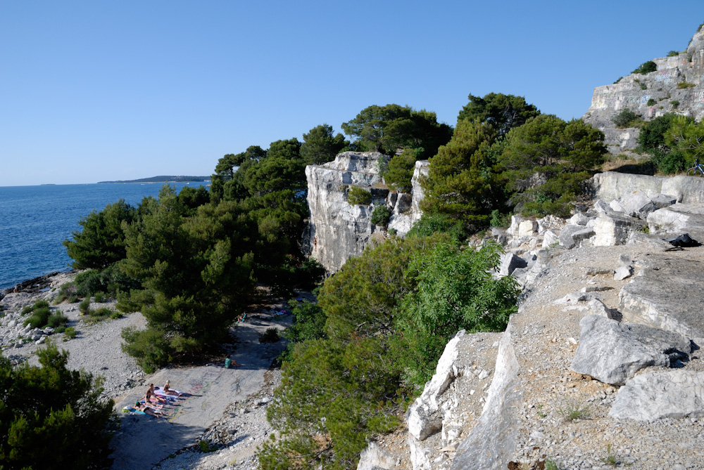 Ausblick Richtung Rovinj beim Klettergarten